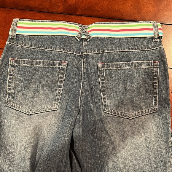 NWT Gymboree Tennis Match wide leg denim pant stripe belt Size 10 plus 2008 Line - Picture 11 of 13